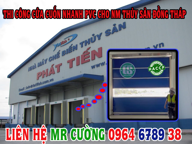 Lắp đặt cửa cuốn nhanh pvc cho thủy sản tại Đồng Tháp